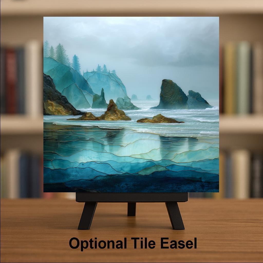 Olympic Coast Wall Art Ceramic Tile Pacific Northwest Gift Sea Stack Decor Washington Art Nature Lover Gift Tile