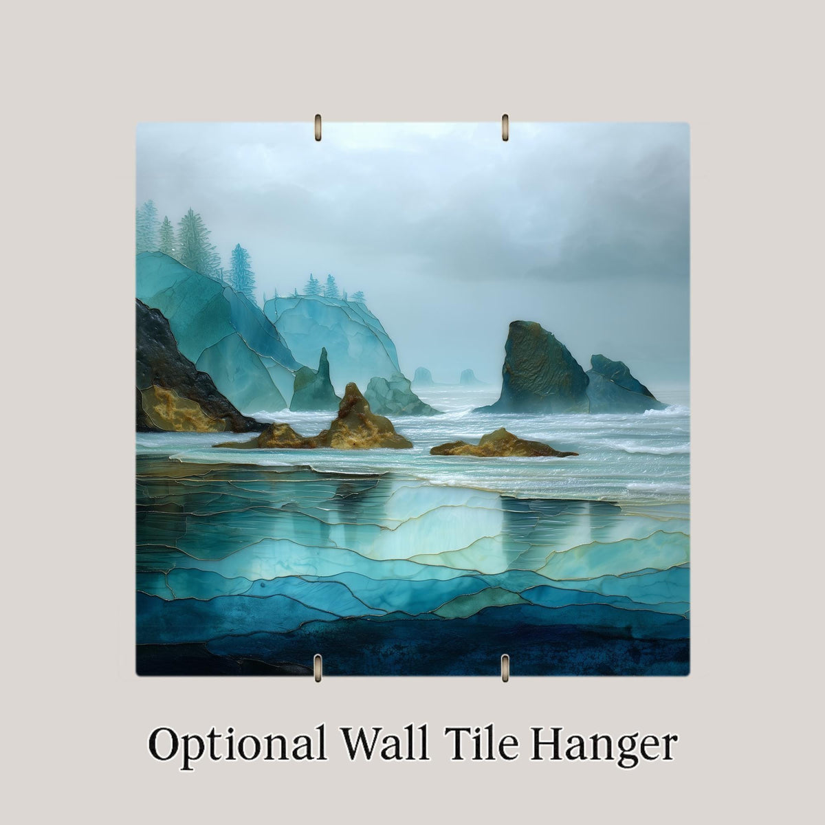 Olympic Coast Wall Art Ceramic Tile Pacific Northwest Gift Sea Stack Decor Washington Art Nature Lover Gift Tile