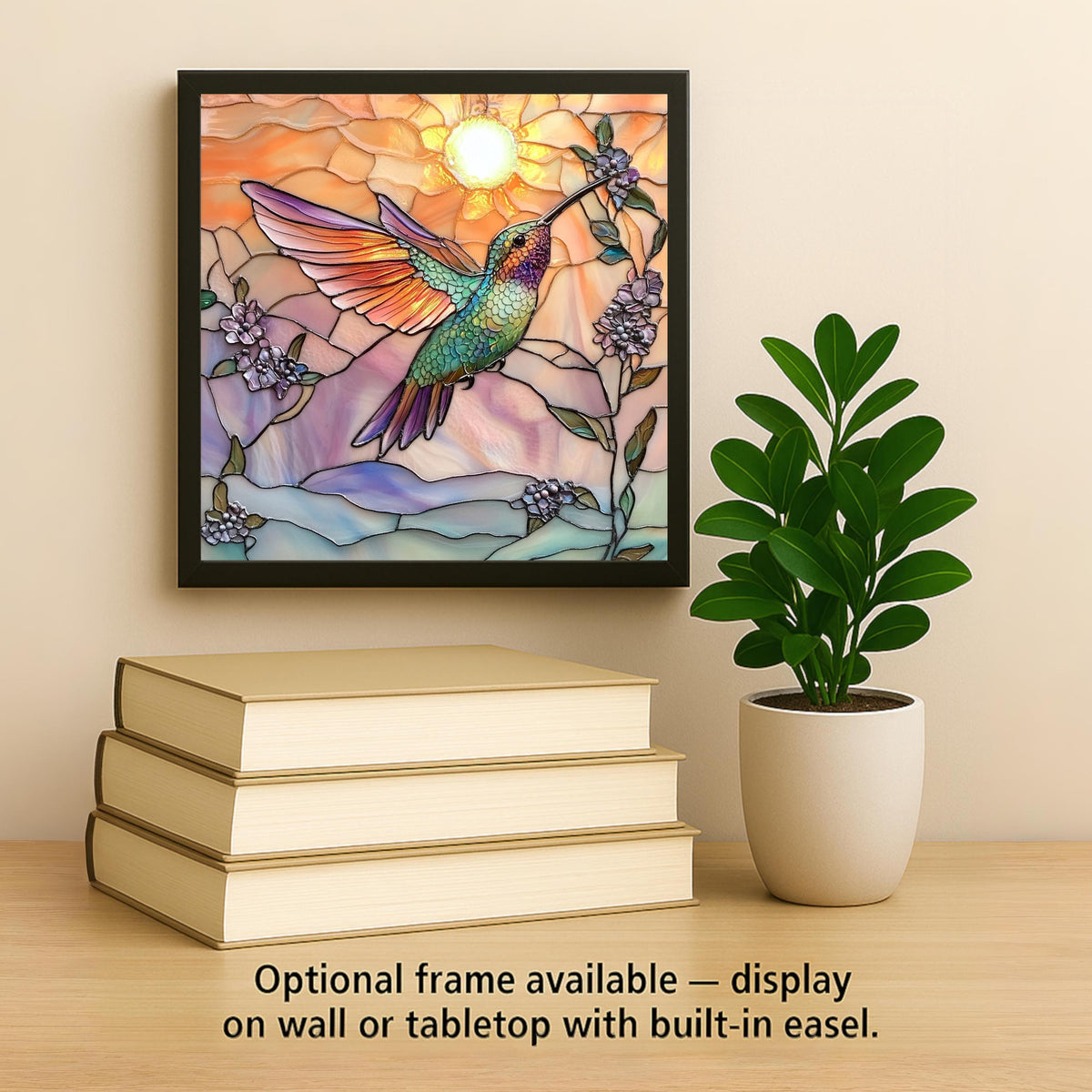 Sunrise Hummingbird Wall Art Ceramic Tile Colorful Gift Bird Lover Decor Nature Art Inspired Gift Art Tile