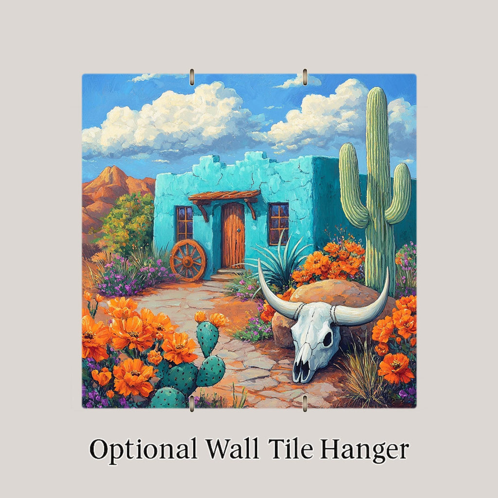 Adobe House Wall Art Ceramic Tile Southwest Gift Rustic Desert Decor Pueblo Art New Mexico Art Place Identity Gift Tile