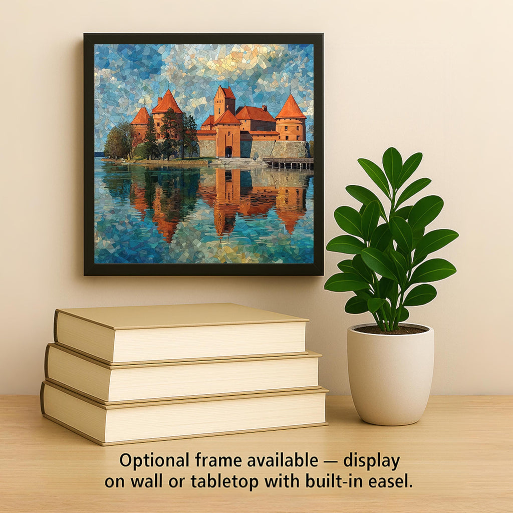 Trakai Castle Wall Art Ceramic Tile Lithuania Gift European Castle Decor Baltic Travel Art Europe Gift Tile