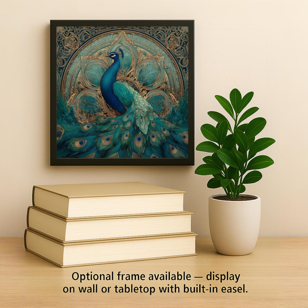 Peacock Ceramic Art Tile: Nature Wall Decor Bird Lover Gift Home Decor Wall Art Bird Lover Birdwatcher Jewel Tone Nature Art