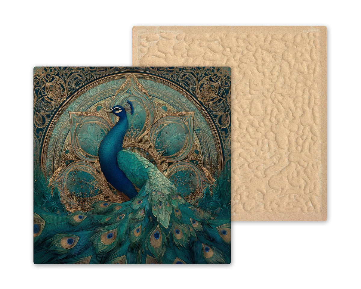 Peacock Ceramic Art Tile: Nature Wall Decor Bird Lover Gift Home Decor Wall Art Bird Lover Birdwatcher Jewel Tone Nature Art