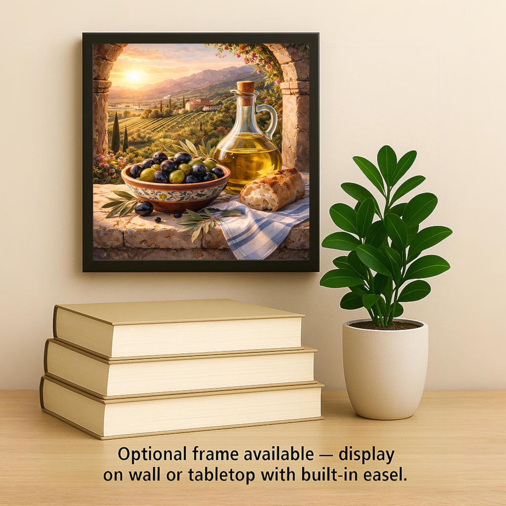 Olive Branch Ceramic Art Tile: Mediterranean Wall Decor Kitchen Accent Tuscan Home Decor Wall Art