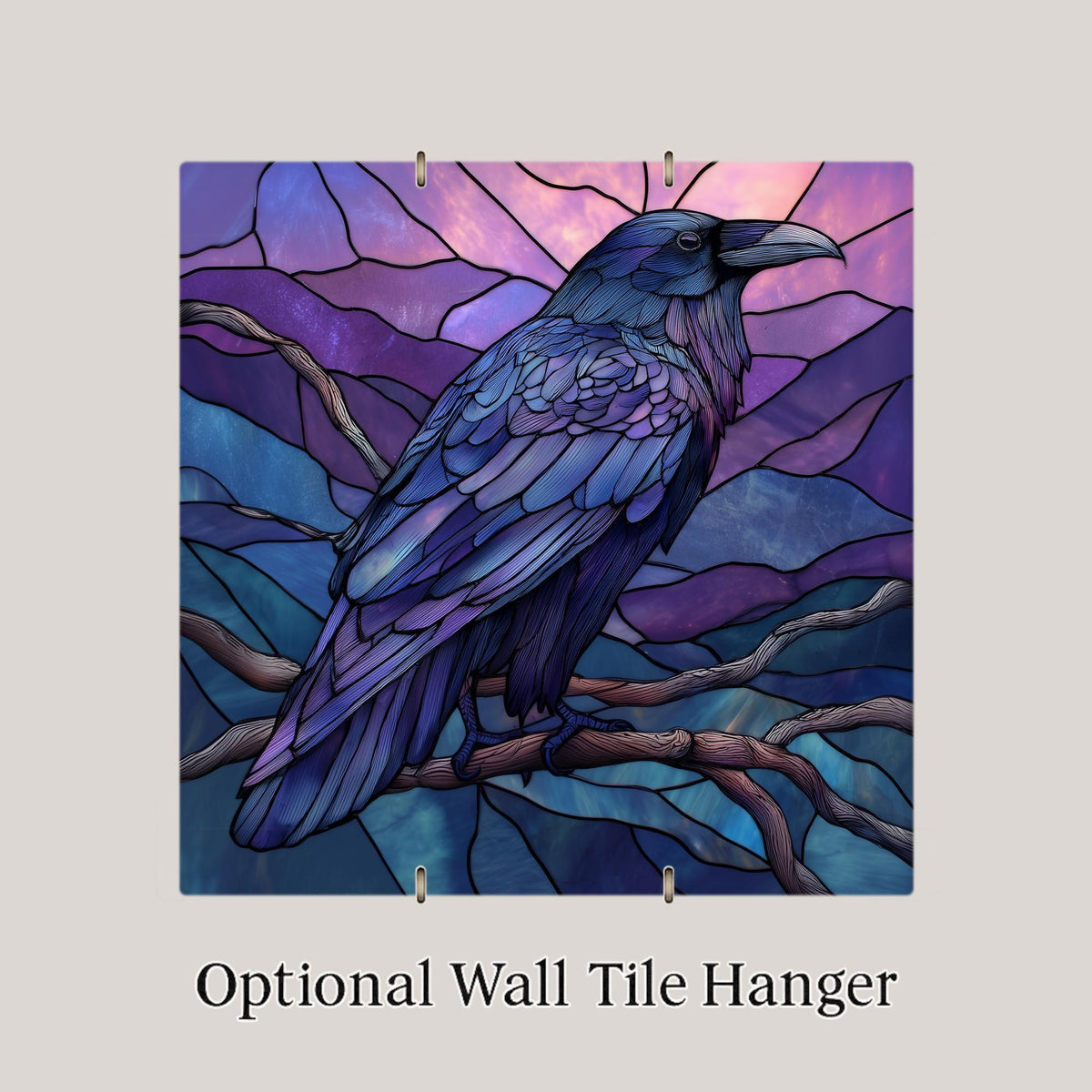 Raven Wall Art Ceramic Tile Gothic Decor Gift Witchy Home Decor Mystical Bird Art Fantasy Gift Tile
