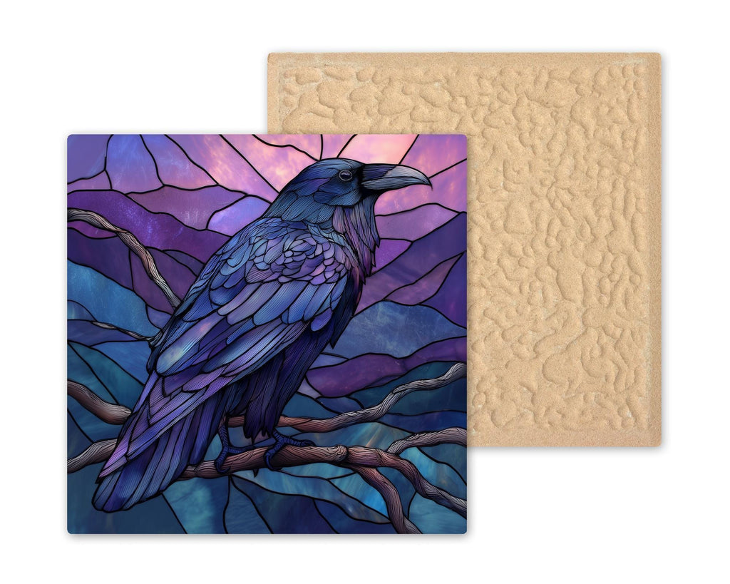Raven Wall Art Ceramic Tile Gothic Decor Gift Witchy Home Decor Mystical Bird Art Fantasy Gift Tile