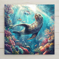 Bring the ocean's charm into your home with this lively Sea Lion Ceramic Tile Home Decor. Showcasing vibrant coral reefs, playful fish, and an elegant sea lion, this tile adds a coastal vibe to any space. Whether for kitchens, bathrooms, beach houses, or as a thoughtful gift for marine life enthusiasts, it’s durable, colorful, and simple to display. A perfect pick for ocean lovers!