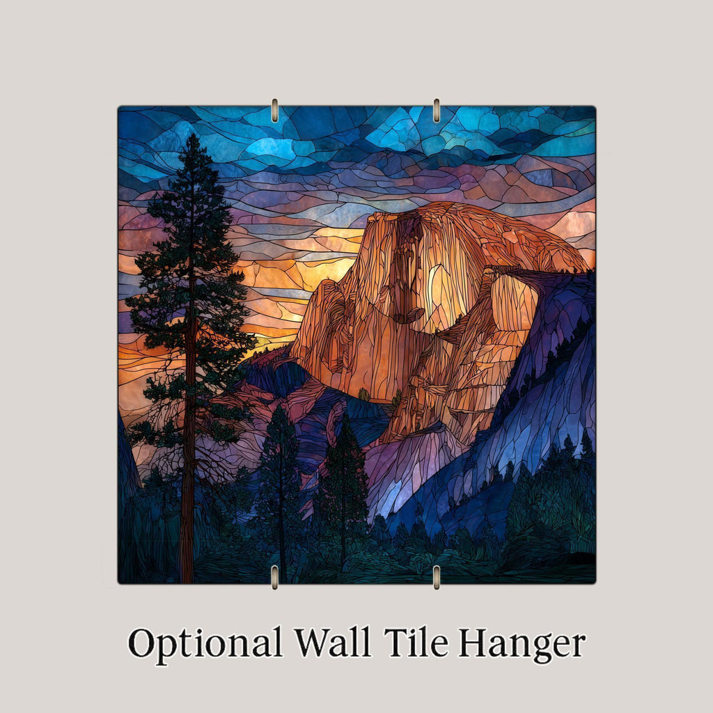 Yosemite Sunset Ceramic Art Tile: Cabin Wall Decor Nature Lover Gift Woodland Home Decor Wall Art California Landscape Yosemite Nature Ar