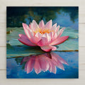 Let this lotus tile transform your space into a sanctuary. The hyper-realistic painting of a blooming lotus flower against the stillness of a pond brings to mind themes of inner peace, clarity, and spiritual awakening. The detailed brushwork and luminous color tones mirror traditional Asian water garden aesthetics. Use it to enhance your zen decor, or gift it as a heartfelt symbol of new beginnings.