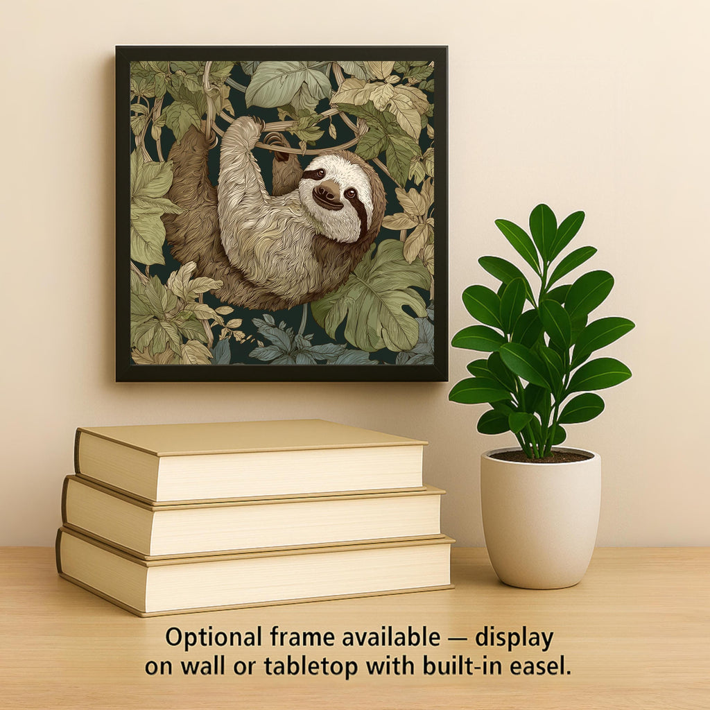 Sloth Wall Art Ceramic Tile Sloth Lover Gift Funny Animal Decor Jungle Art Quirky Home Gift Sloth Tile