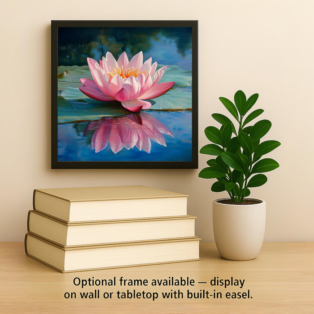 Pink Lotus Wall Art Ceramic Tile Zen Meditation Decor Yoga Wall Decor Botanical Spa Lotus Lover Spiritual Gift Accent Tile