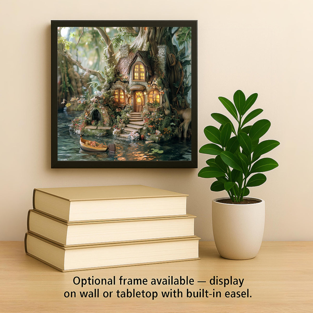 Fairy House Wall Art Ceramic Tile Whimsical Woodland Gift Fairycore Decor Enchanted Cottage Nature Art