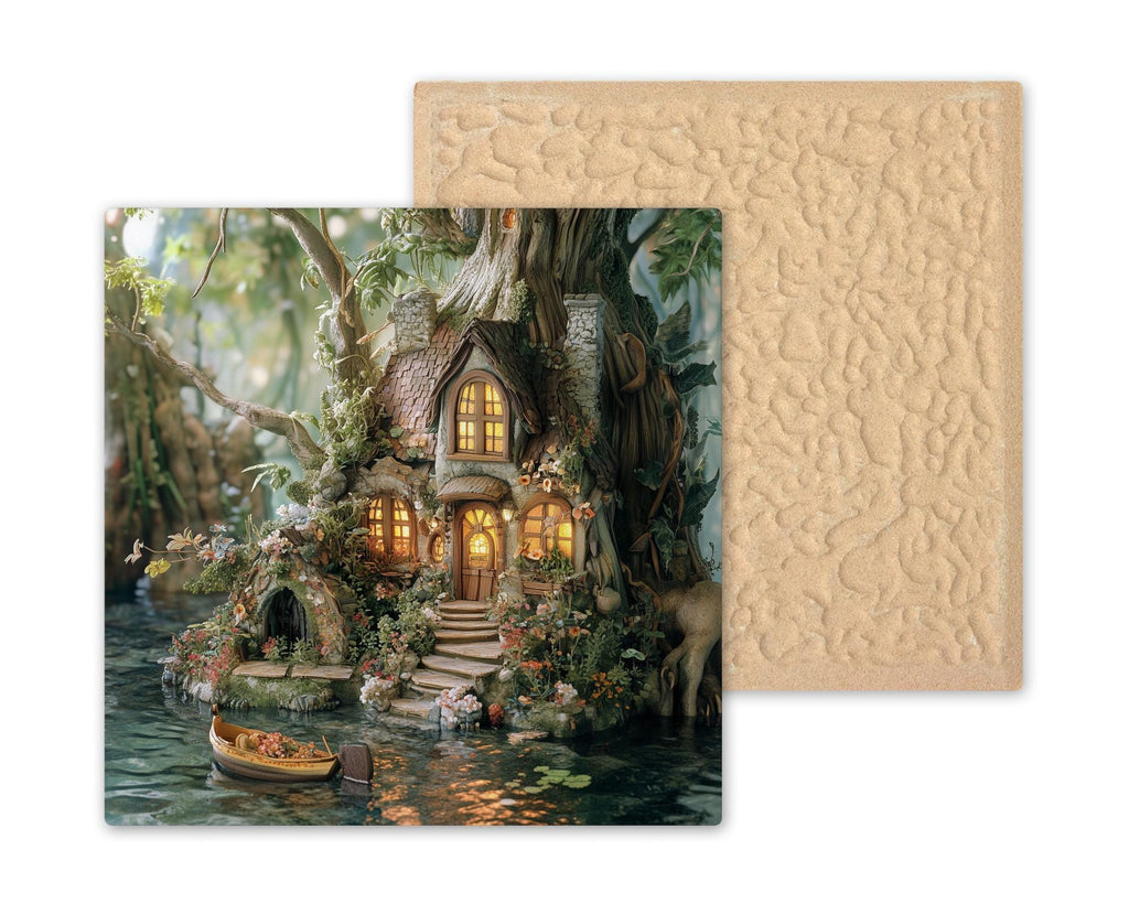 Fairy House Wall Art Ceramic Tile Whimsical Woodland Gift Fairycore Decor Enchanted Cottage Nature Art