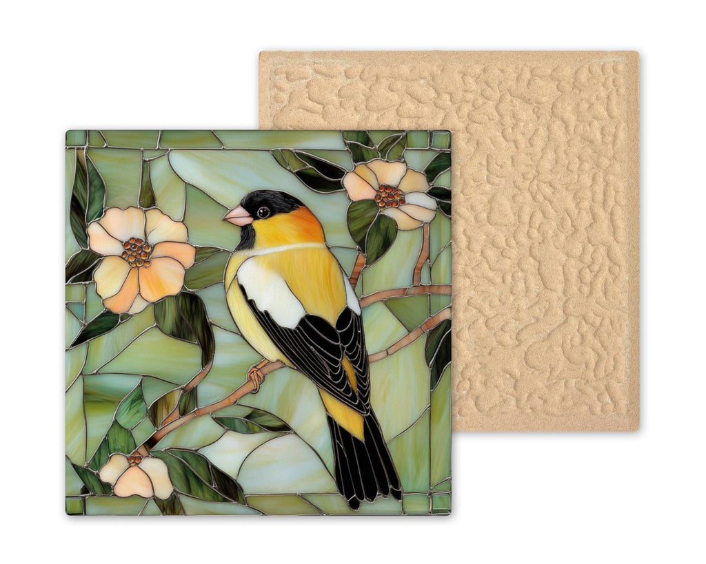 Goldfinch Wall Art Ceramic Tile Bird Lover Gift Garden Decor Yellow Bird Art Birdwatcher Gift Memorial Nature