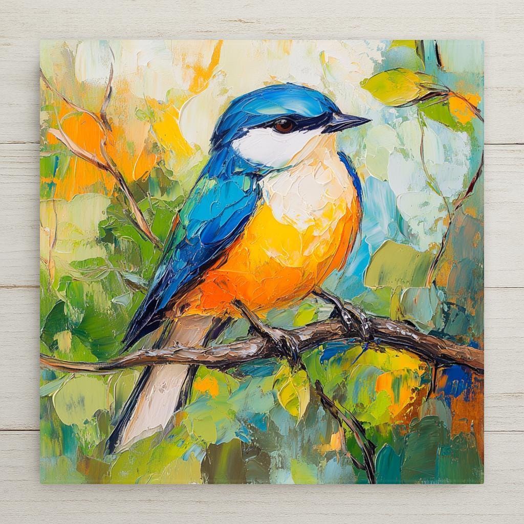 Celebrate nature with this handcrafted ceramic tile wall art featuring a whimsical expressionist-style bird in vivid, painterly brushstrokes. Ideal for bird lovers home decor and those drawn to wildlife or modern art, this tile adds personality to your kitchen, living room, or garden-inspired gallery wall wall decor. Use it as functional art—a trivet, hot plate, or even a tabletop accent. It’s a colorful, one-of-a-kind gift for birdwatchers, artists, or anyone who loves cheerful decor.