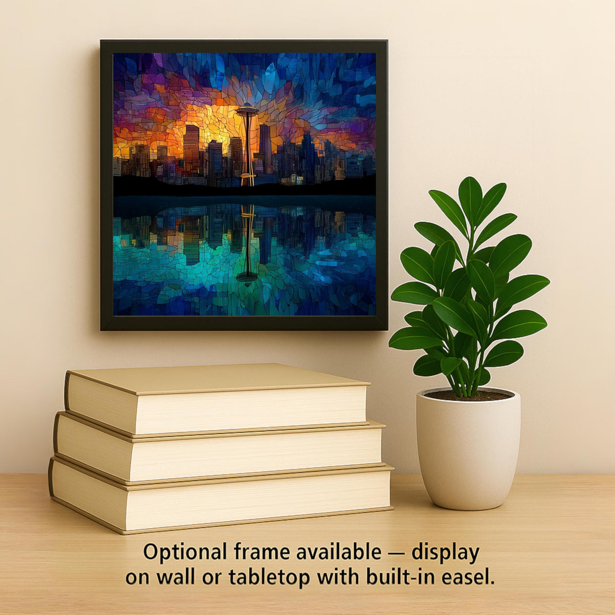Seattle Skyline Ceramic Art Tile: Nature Wall Decor Pacific Northwest Home Decor Wall Art Space Needle Pacific Northwest Seattle City Art
