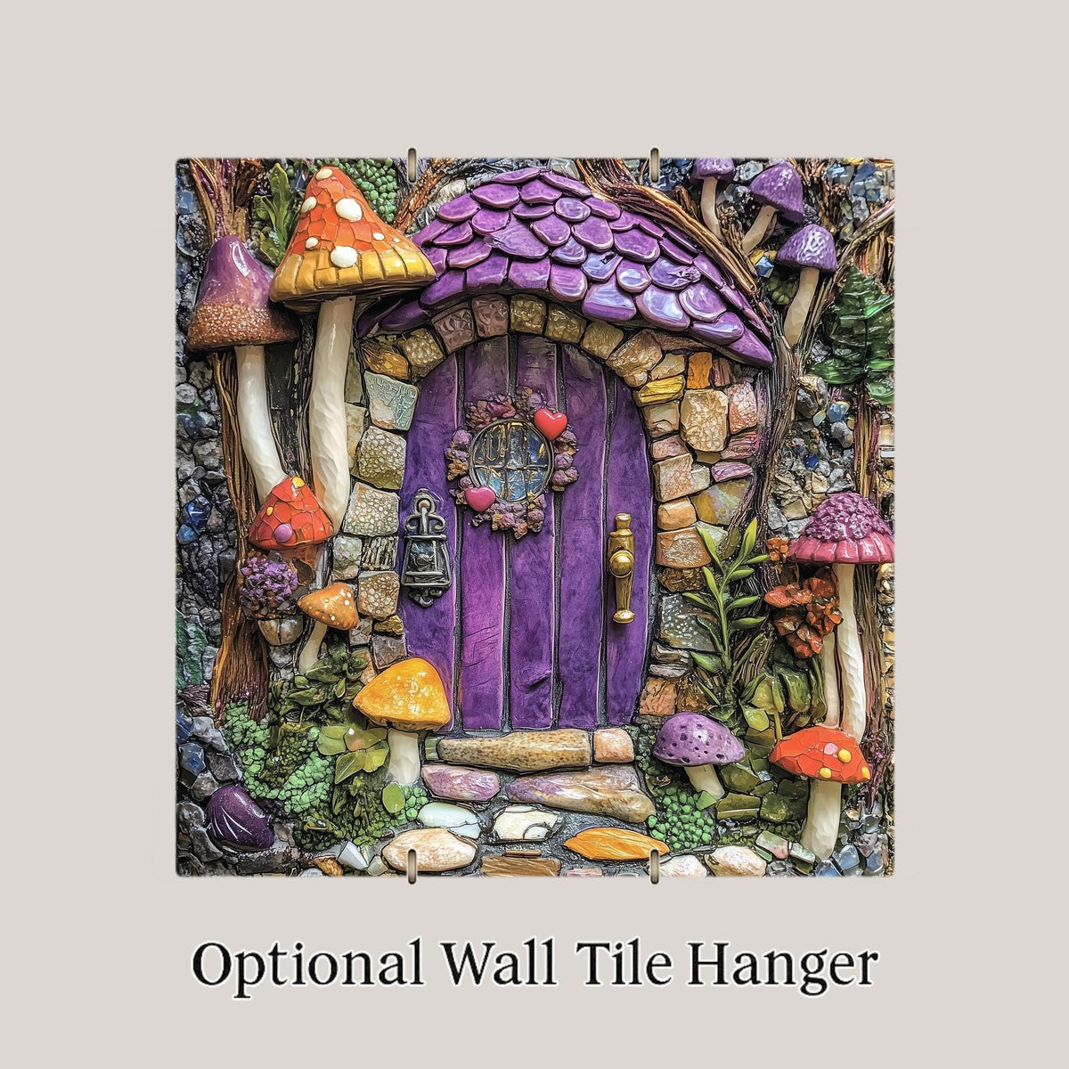 Fairy House Wall Art Ceramic Tile Whimsical Cottage Gift Fairy Lover Garden Decor Woodland Nature Art Gift