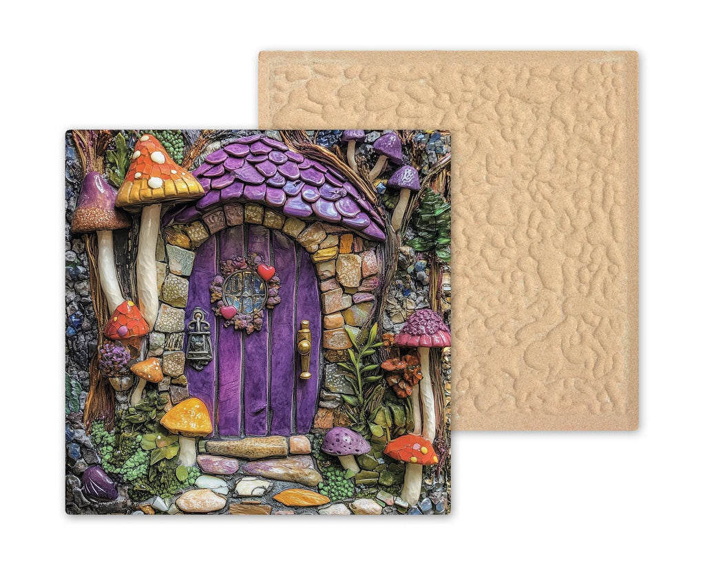Fairy House Wall Art Ceramic Tile Whimsical Cottage Gift Fairy Lover Garden Decor Woodland Nature Art Gift