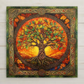 This Celtic Tree of Life ceramic tile glows with autumn fire and Irish symbolism. Encircled in knotwork and vibrant with burning bush colors, it’s perfect for spiritual spaces, Wiccan altars, or as a nature-inspired gift. A stunning blend of myth, meaning, and design.
