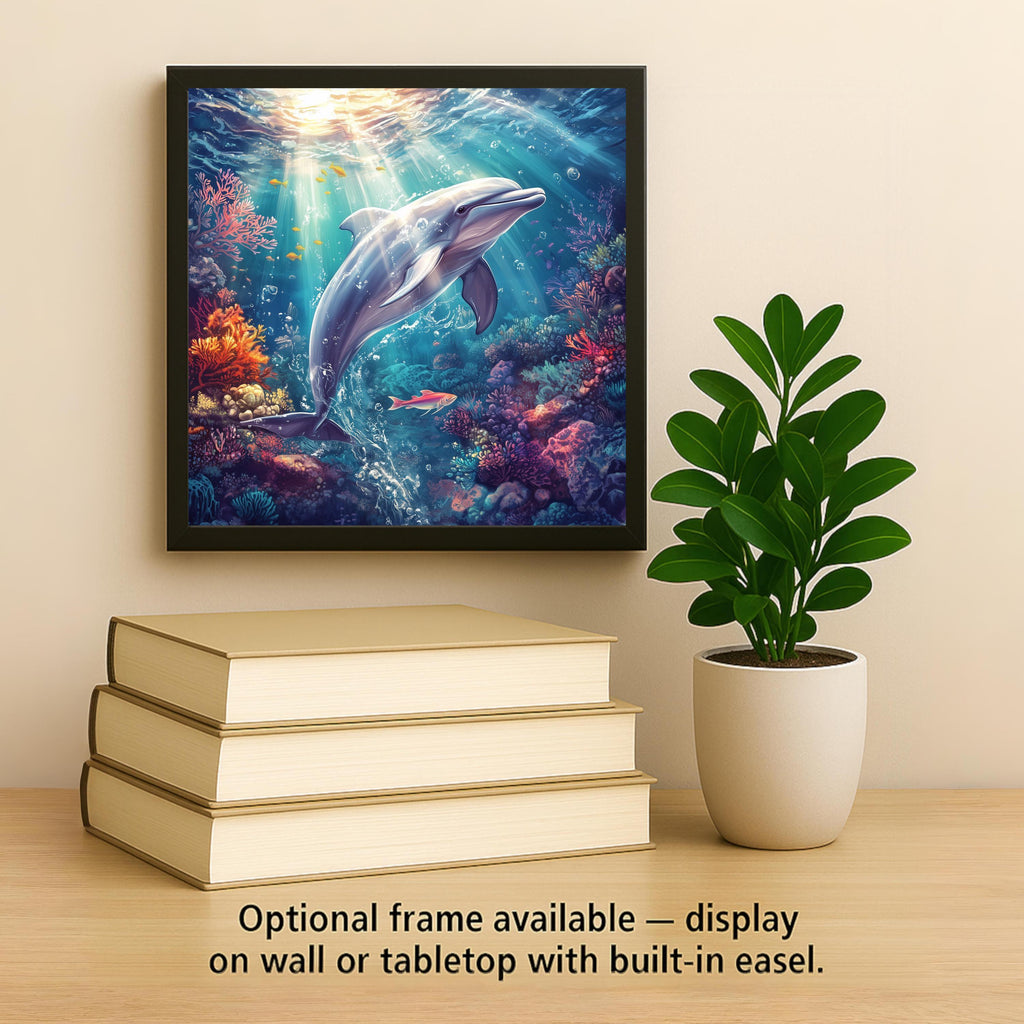 Dolphin Wall Art Ceramic Tile Dolphin Lover Gift Coastal Bathroom Decor Ocean Art Nature Gift Tile