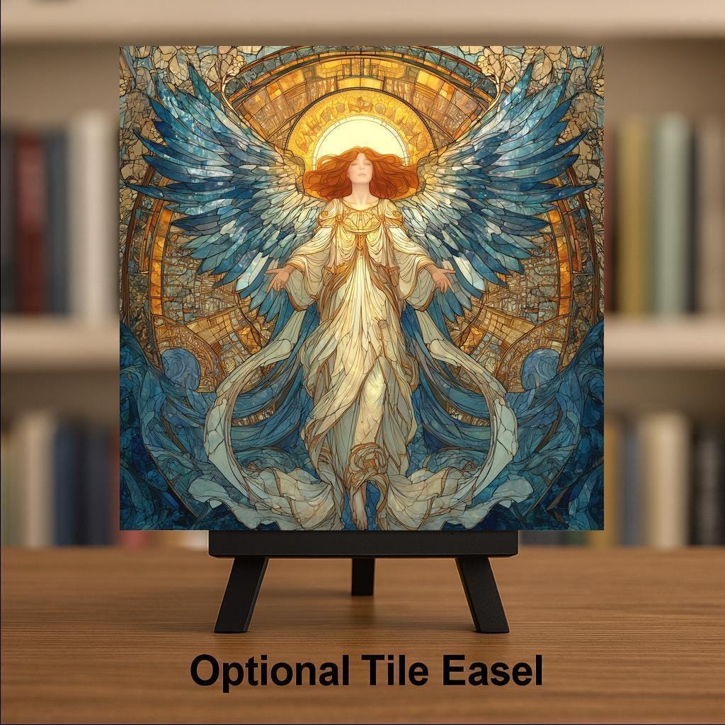 Archangel Wall Art Ceramic Tile Faith Lover Gift Spiritual Decor Heavenly Art Religious Home Gift Tile