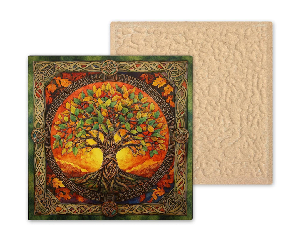 Celtic Tree of Life Ceramic Art Tile – Irish Heritage Gift, Celtic Knotwork, Pagan Druid Nature Spiritual Art