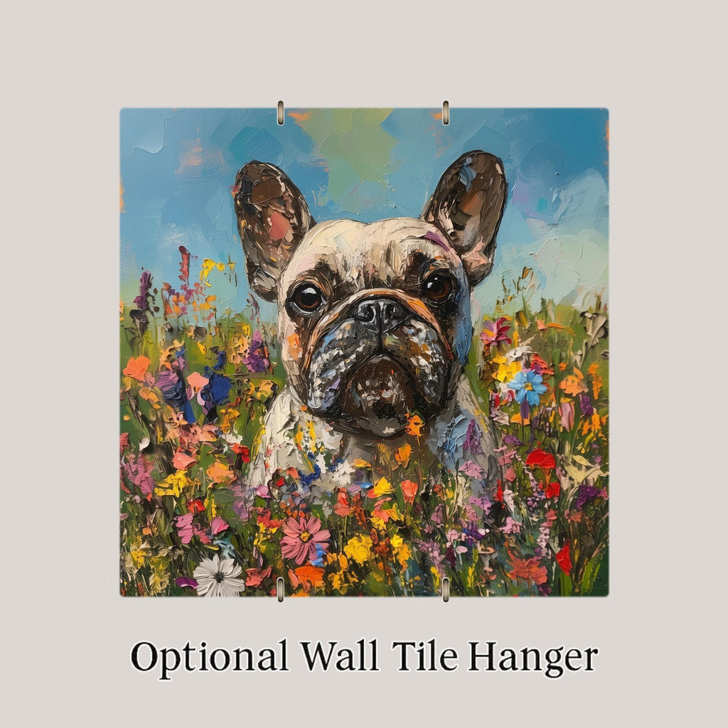 French Bulldog Wall Art Ceramic Tile – Frenchie Dog Decor, French Bulldog Lover Gift, Cute Frenchie Dog Wall Decor, Dog Lover Home Decor