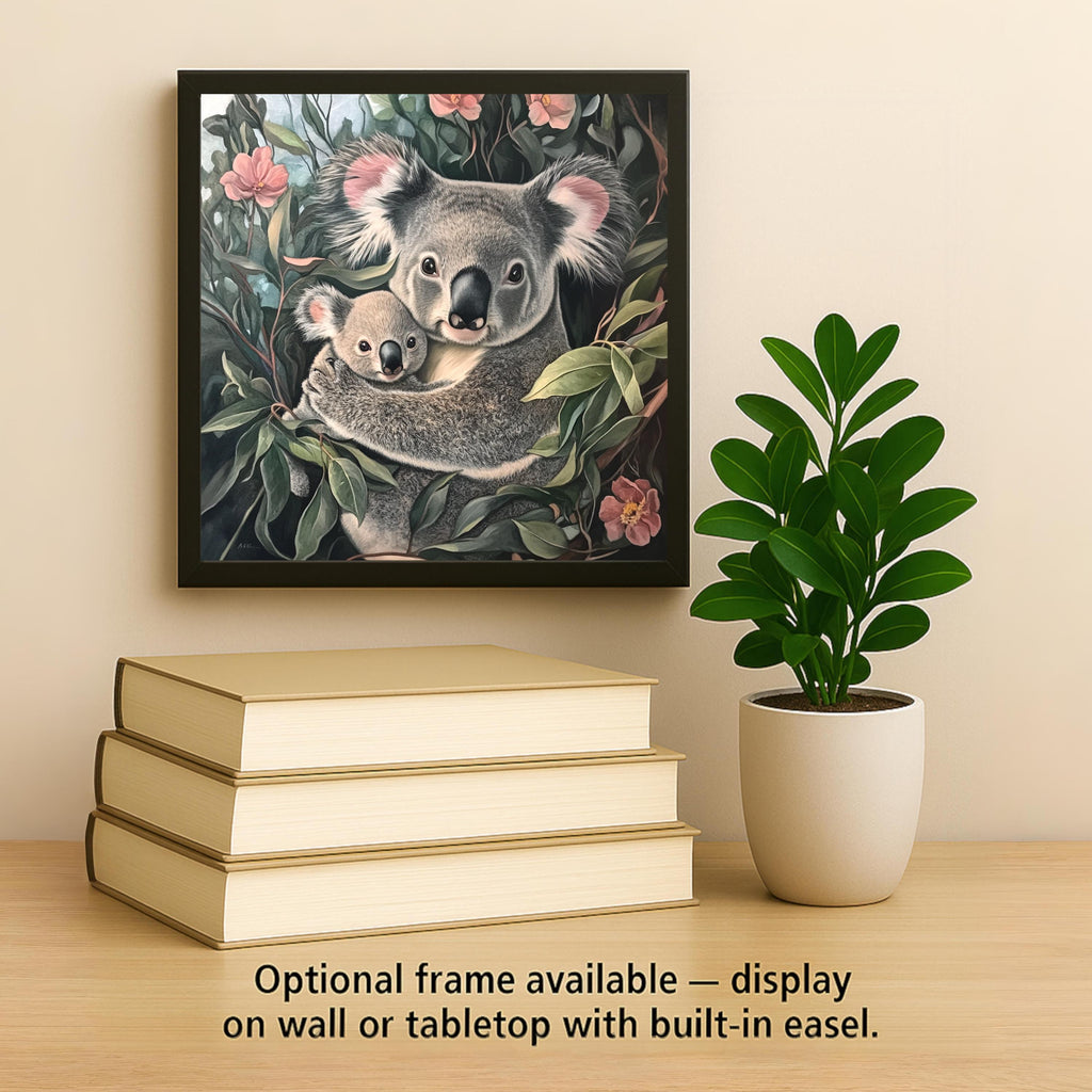 Koala Wall Art Ceramic Tile Mother Baby Gift Wildlife Lover Gift Australia Animal Nursery Decor Tile