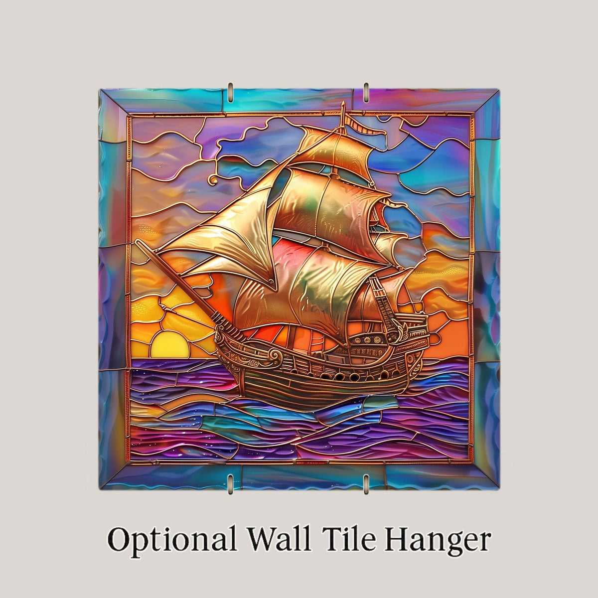 Sailing Ship Wall Art Ceramic Tile Nautical Decor Coastal Gift Sailor Gift Beach House Bathroom Tile