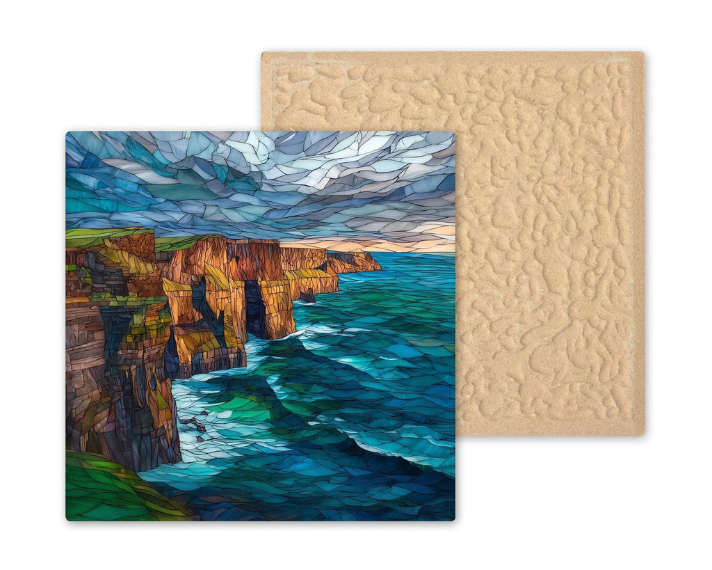 Cliffs of Moher Wall Art Ceramic Tile Ireland Gift Irish Heritage Decor Atlantic Coast Art Irish Gift Tile