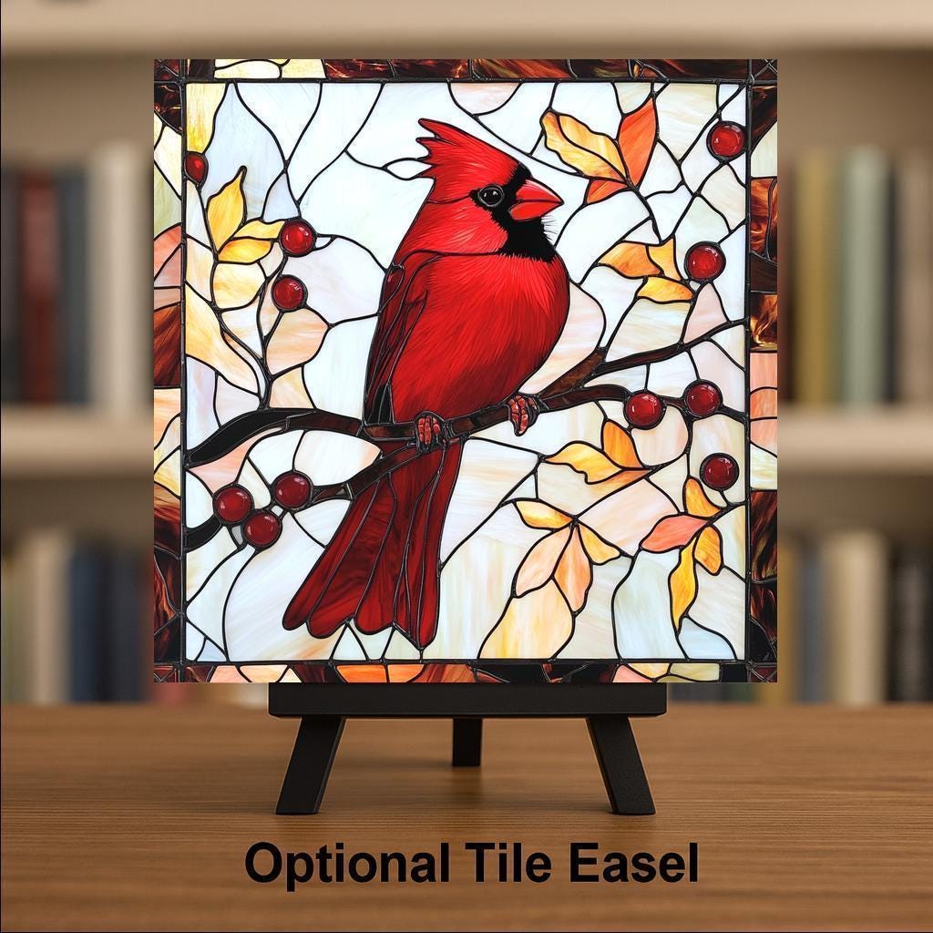 Cardinal Wall Art Ceramic Tile Nature Lover Gift Memorial Art Red Bird Decor Sympathy Gift Cardinal Tile