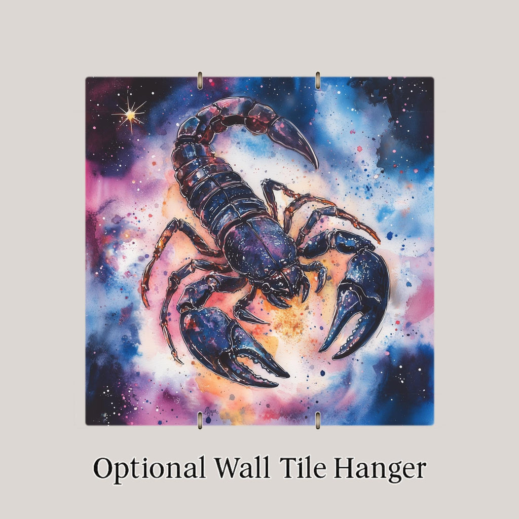 Scorpio Zodiac Ceramic Art Tile: Night Sky Wall Decor Mystical Home Decor Celestial Wall Art