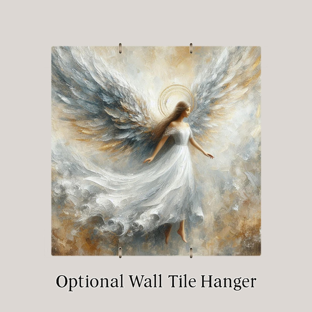 Angel Ceramic Art Tile: Faith Wall Decor Christian Gift Religious Home Decor Wall Art