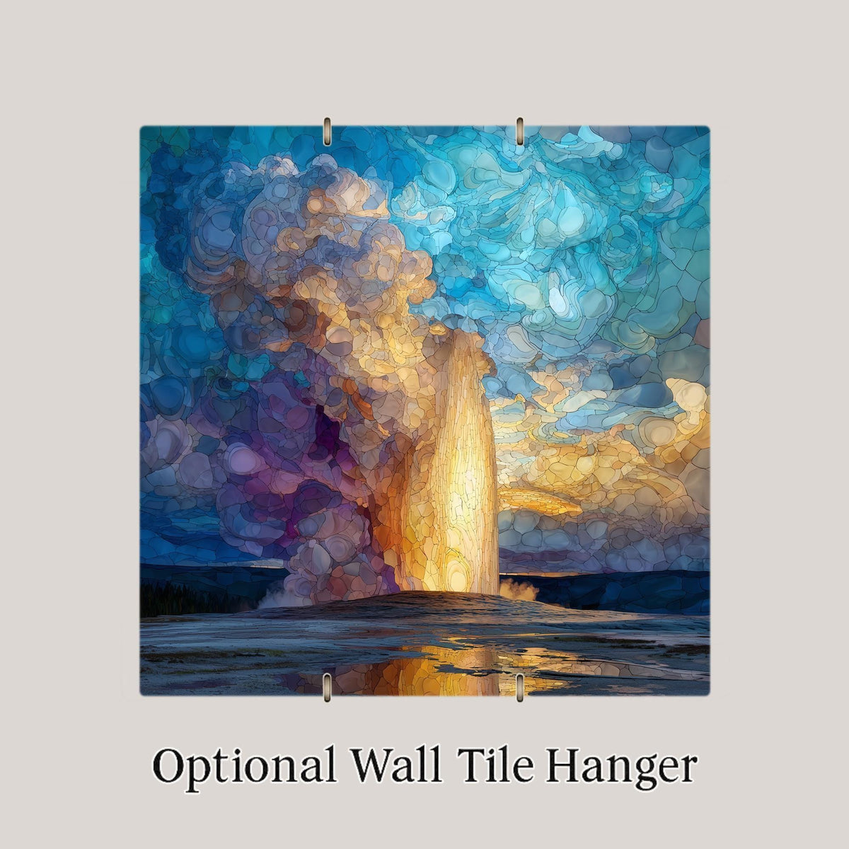 Old Faithful Wall Art Ceramic Tile Yellowstone Gift National Park Decor Wyoming Art Nature Lover Gift Tile