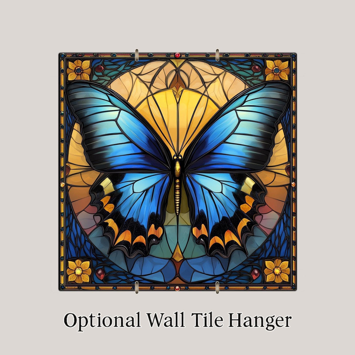 Monarch Butterfly Ceramic Tile Wall Art William Morris Style Garden Nature Art Nouveau Botanical Spring Decor