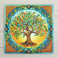 This Celtic Tree of Life tile symbolizes harmony and strength through intricate knotwork and lush green foliage. Perfect for altars, spiritual décor, or nature-inspired gifts. Vividly colored and deeply meaningful.