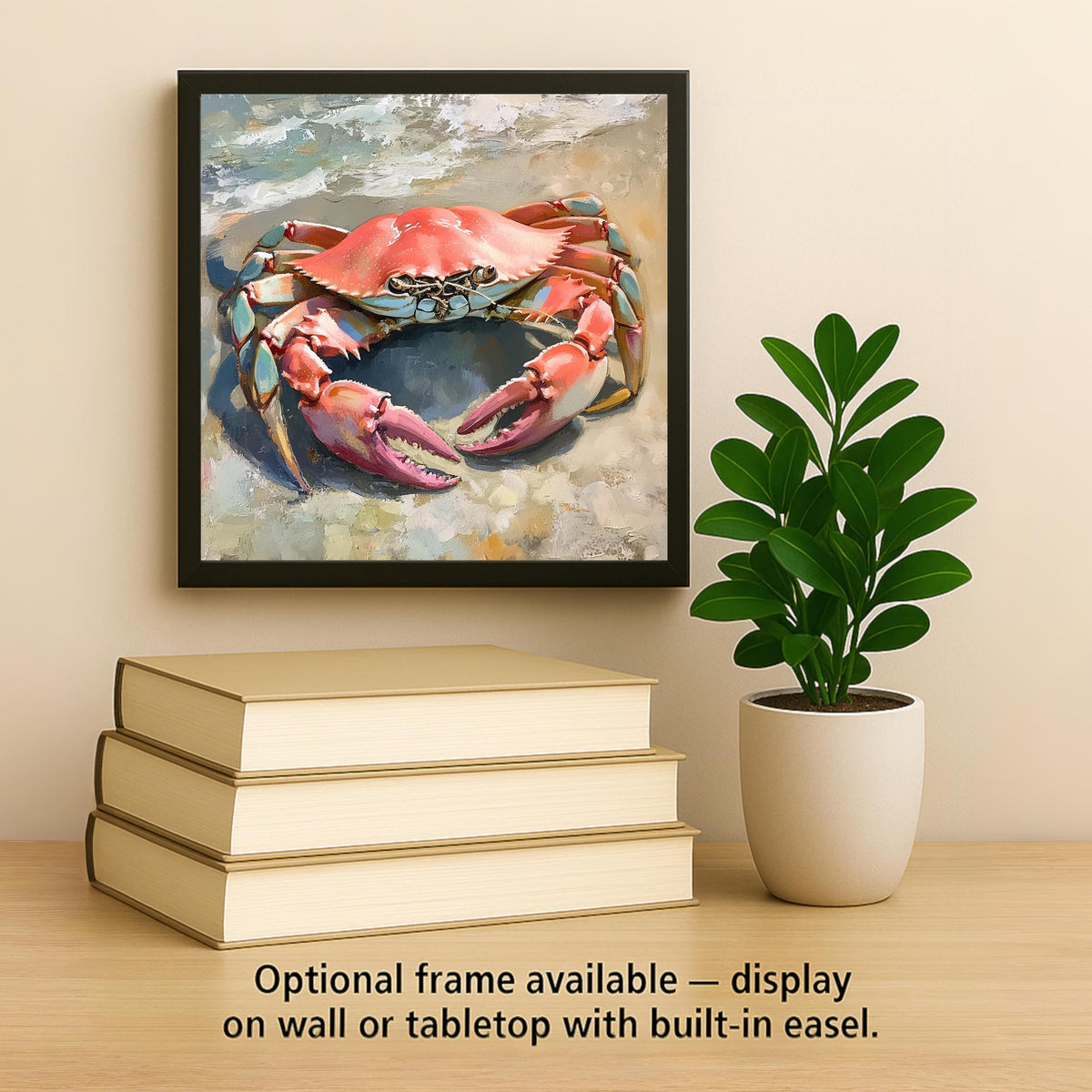 Crab Wall Art Ceramic Tile Nautical Beach Gift Marine Art Coastal Bathroom Decor Crab Lover Gift Tile