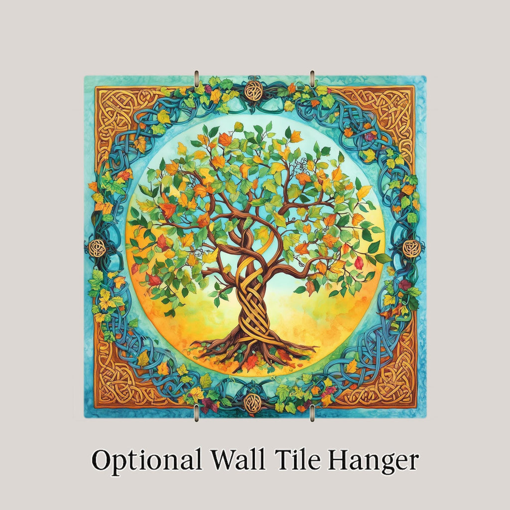 Celtic Tree of Life Wall Art Ceramic Tile Wiccan Gift Pagan Decor Druid Art Celtic Heritage Gift Tile