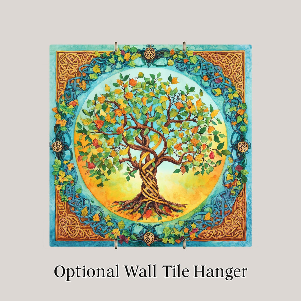 Celtic Tree of Life Wall Art Ceramic Tile Wiccan Gift Pagan Decor Druid Art Celtic Heritage Gift Tile