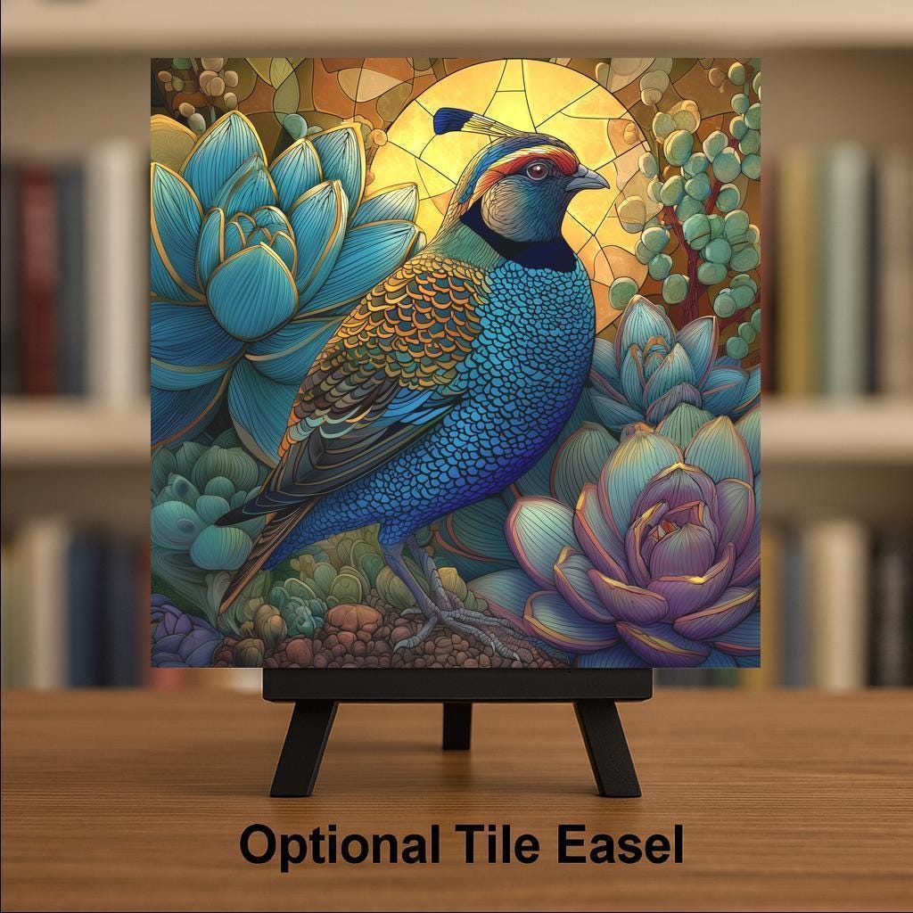California Quail Wall Art Ceramic Tile Bird Lover Gift Birdwatcher Decor California Nature Wall Decor Quail Gift Accent Tile