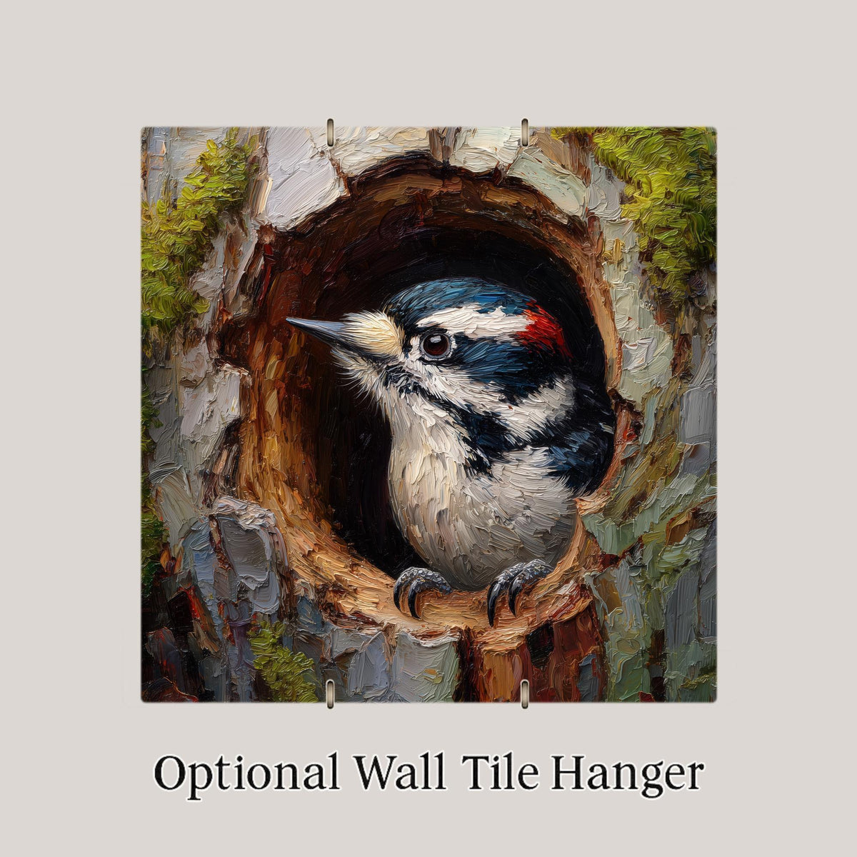 Woodpecker Wall Art Ceramic Tile Bird Lover Gift Cabin Decor Wildlife Art Birdwatcher Gift Nature Tile