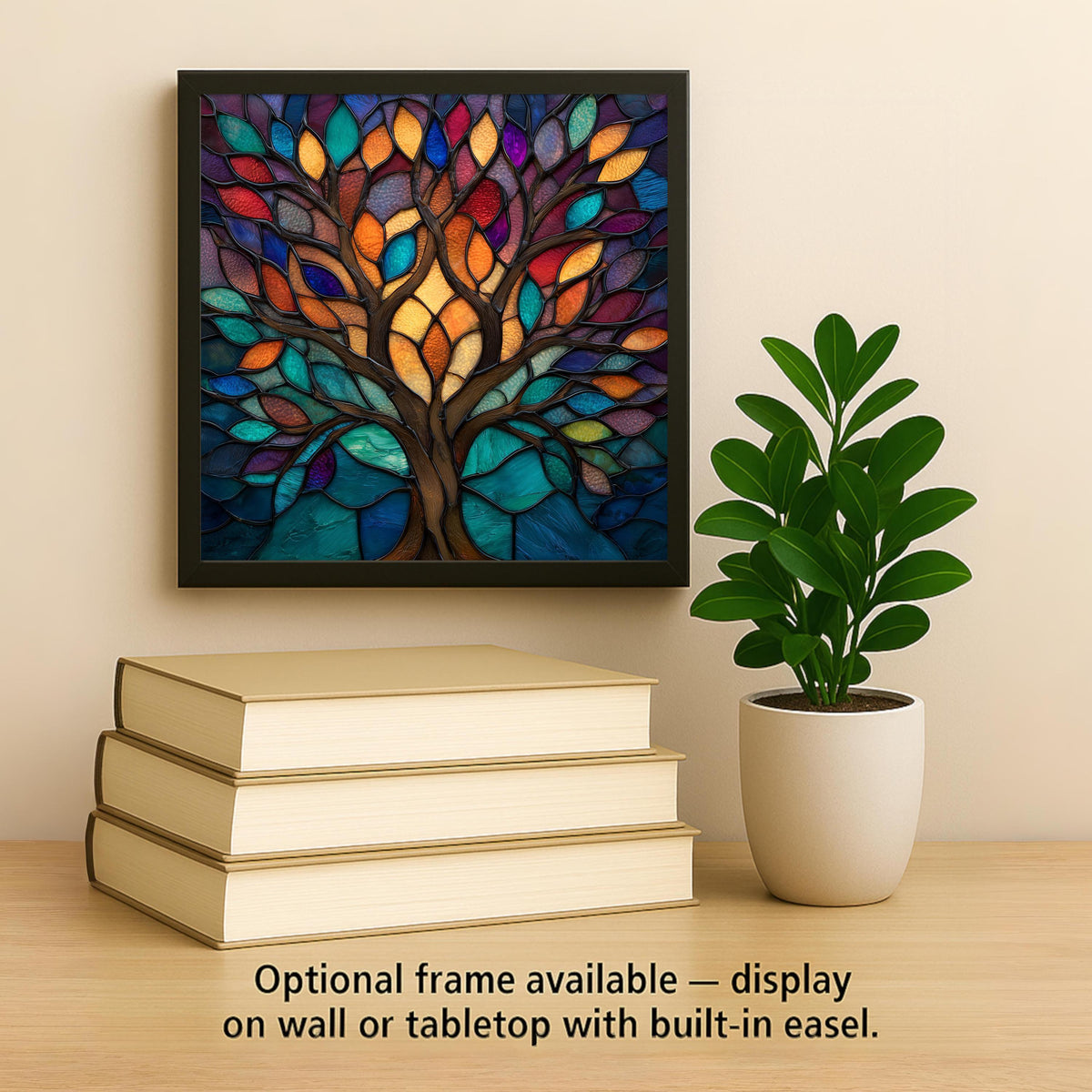Tree of Life Wall Art Ceramic Tile Symbolic Gift Stained Glass Nature Decor Spiritual Art Meaningful Gift Tile