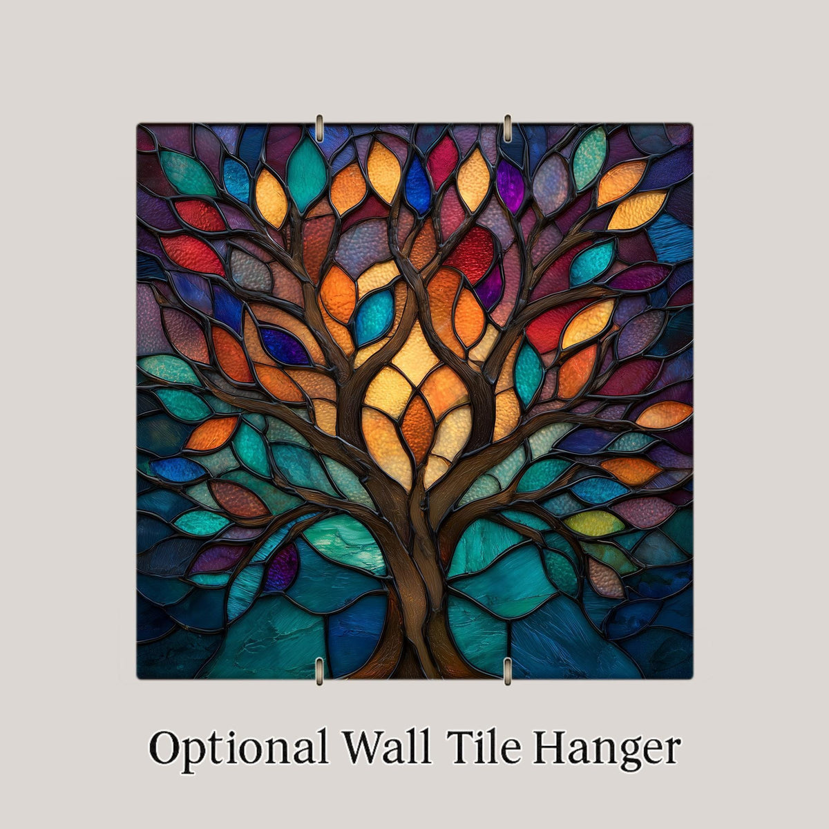 Tree of Life Wall Art Ceramic Tile Symbolic Gift Stained Glass Nature Decor Spiritual Art Meaningful Gift Tile