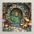 Add whimsy to your home with this mosaic fairy house ceramic tile featuring a green door and vibrant fantasy details. Perfect for wall decor, shelf display, or a handmade gift for her. Ideal for cottagecore and fairycore lovers. Pairs beautifully with an optional easel or as a magical accent in any space.