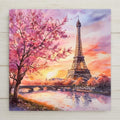 This romantic Parisian ceramic tile art complements a wide variety of décor aesthetics, especially Parisian, shabby chic, French countryside, and feminine springtime themes. Use it as a wall accent in your vanity corner, a backsplash feature in a vintage kitchen, or a charming bathroom focal point. The soft pastel pinks, oranges, and purples blend beautifully with neutral palettes and floral interiors.