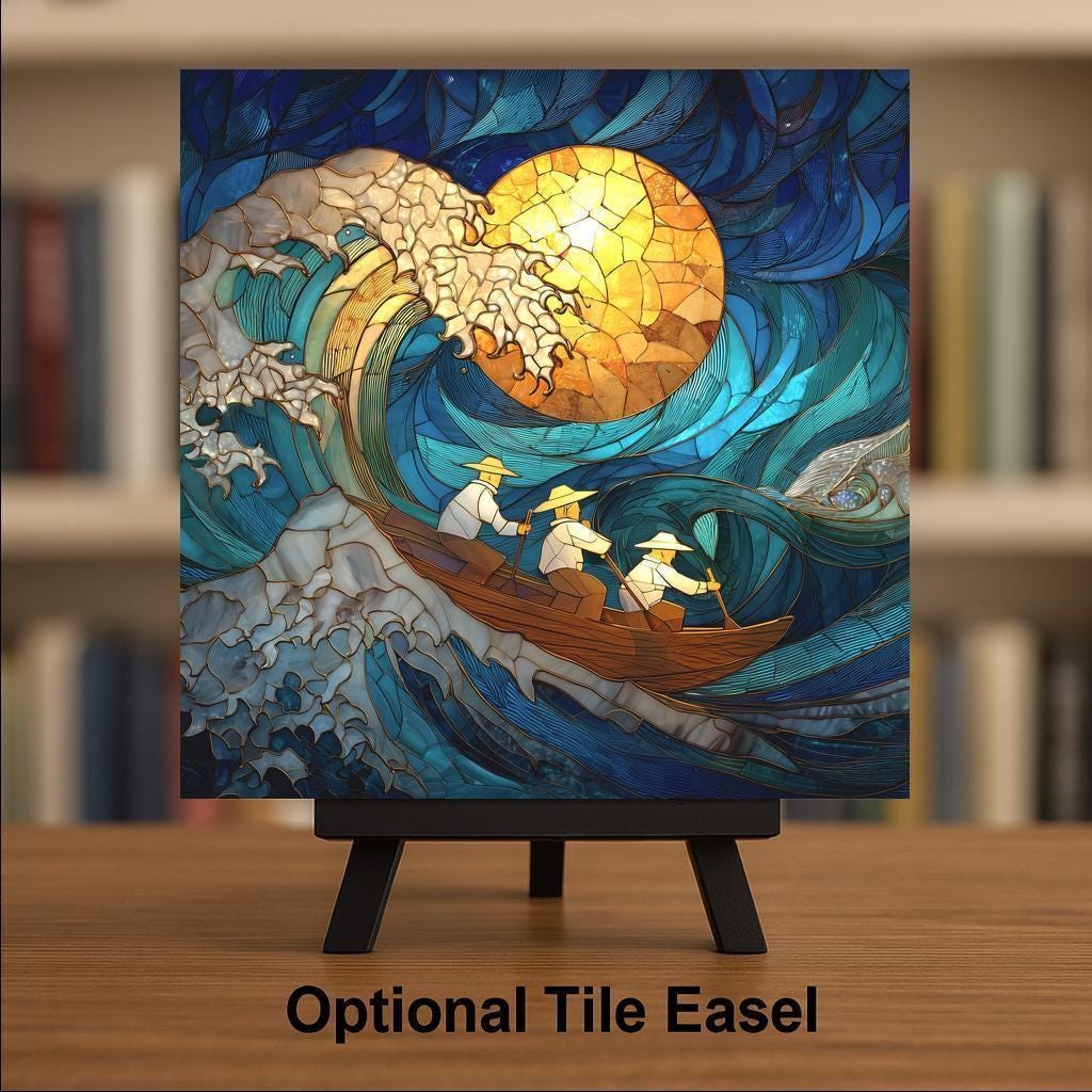 Fisherman Gift Art Ceramic Tile Sea Fishing Decor Nautical Wall Art Sailor Gift Tile