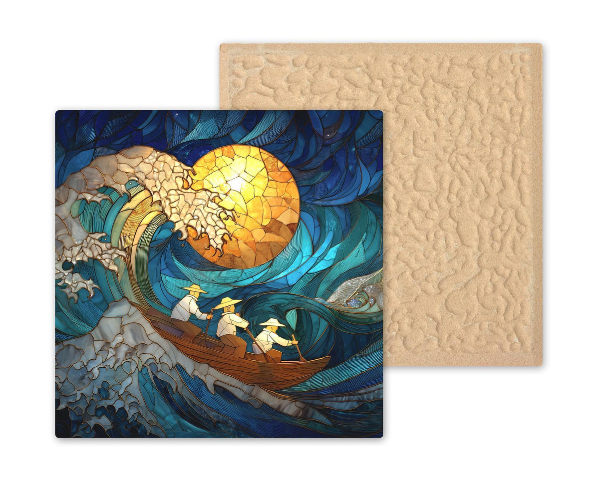 Fisherman Gift Art Ceramic Tile Sea Fishing Decor Nautical Wall Art Sailor Gift Tile