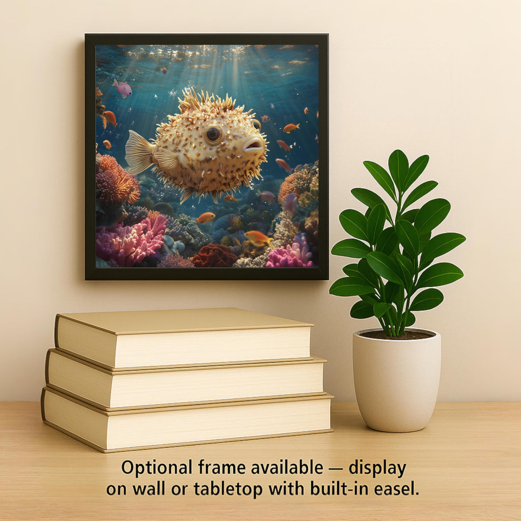 Pufferfish Wall Art Ceramic Tile Coastal Gift Beach House Decor Bathroom Art Ocean Lover Gift Fish Tile