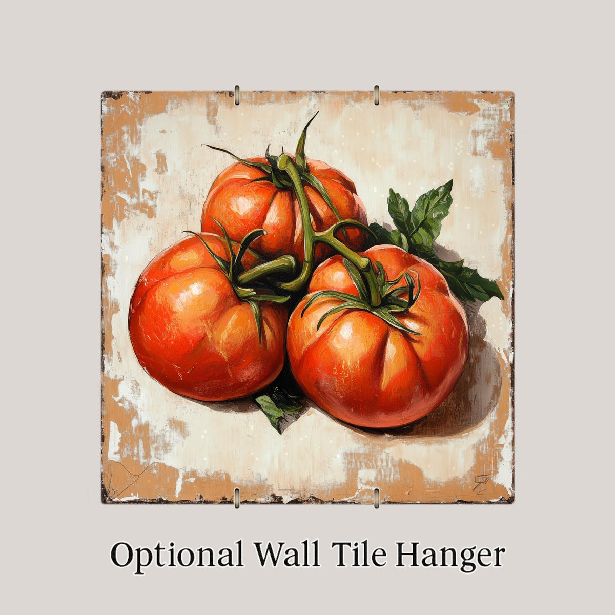 Heirloom Tomato Ceramic Art Tile: Mediterranean Wall Decor Kitchen Accent Tuscan Home Decor Wall Art Farmhouse Garden Vegetable Kitchen Art