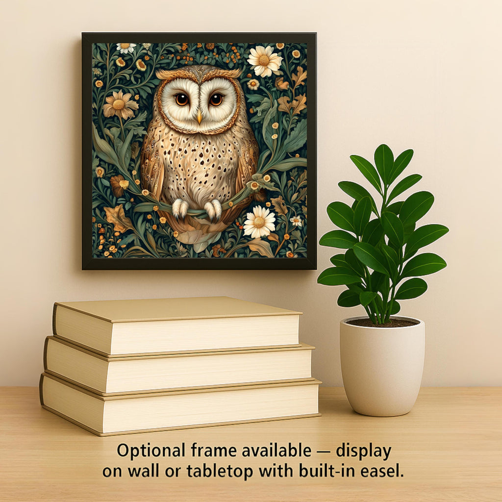 Woodland Owl Wall Art Ceramic Tile Owl Lover Gift Cottage Decor Bird Art Nature Lover Gift Nature Tile